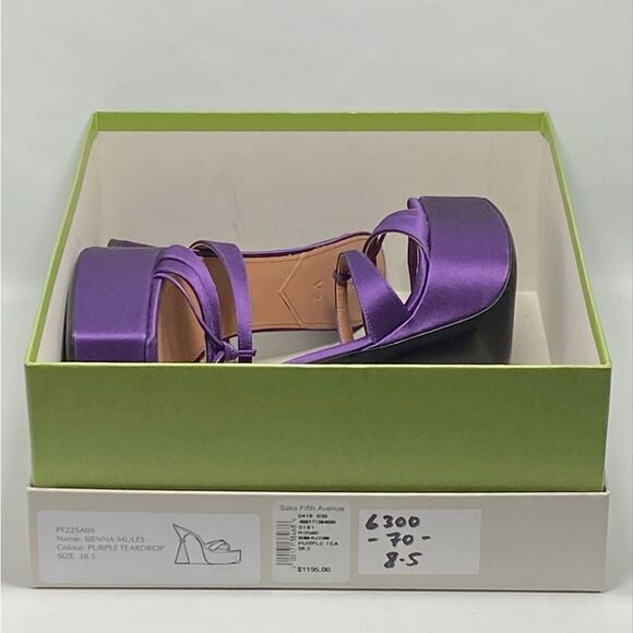 D'Accori Sienna Satin Platform Mules size 38.5 - Picture 11 of 13